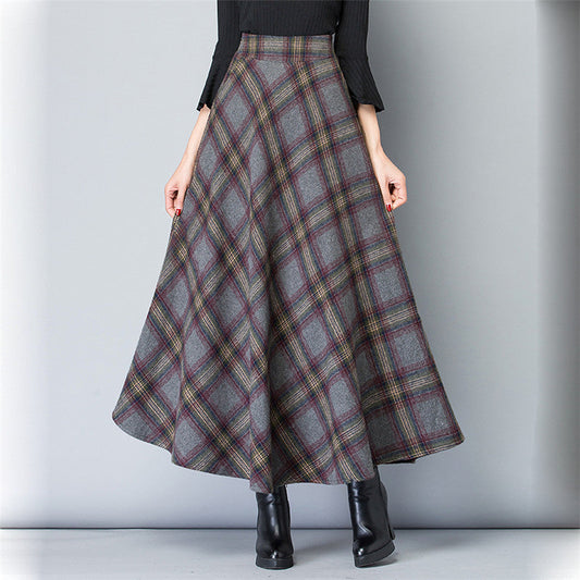 Women's floor-length plaid skirt made of high-quality wool blend NOVAE