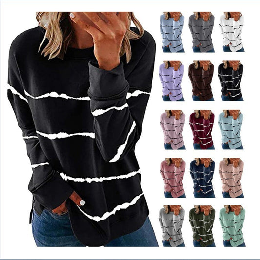 Women's casual sweatshirt with modern stripes NOVAE