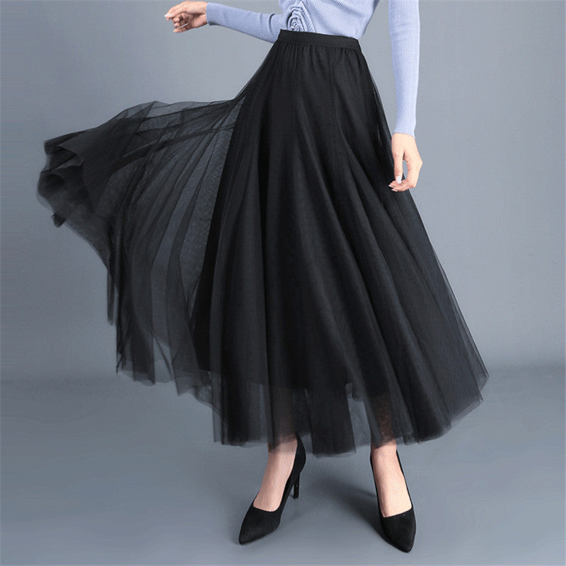 Women's Elegant Tulle Skirt with Voluminous Cut and Elastic Waistband NOVAE