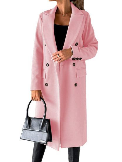 Women's elegant double-breasted coat with practical pockets and high-quality workmanship NOVAE