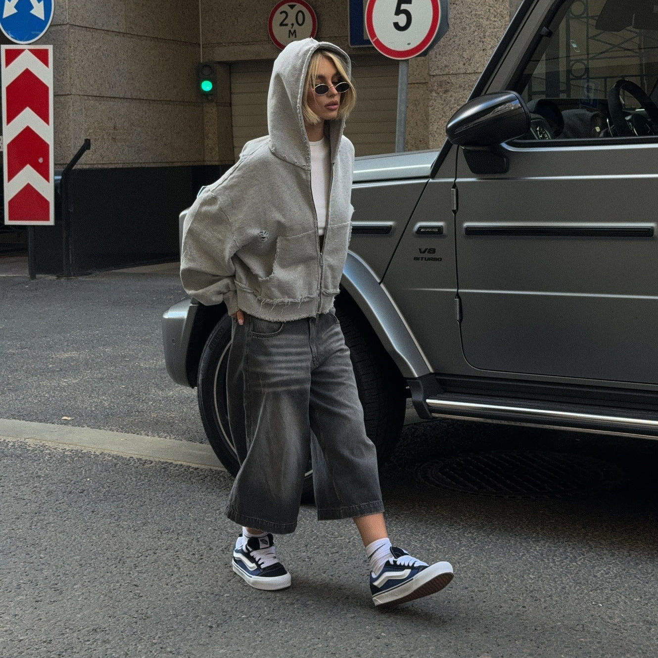 Women's casual oversized shirt jacket with fashionable decorative seams and practical pockets NOVAE