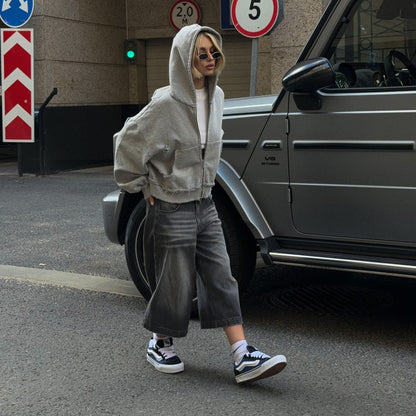 Women's casual oversized shirt jacket with fashionable decorative seams and practical pockets NOVAE