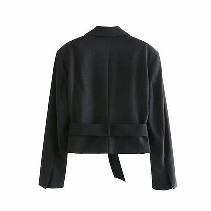 Women's fashionable short jacket with an elegant cut and practical details NOVAE