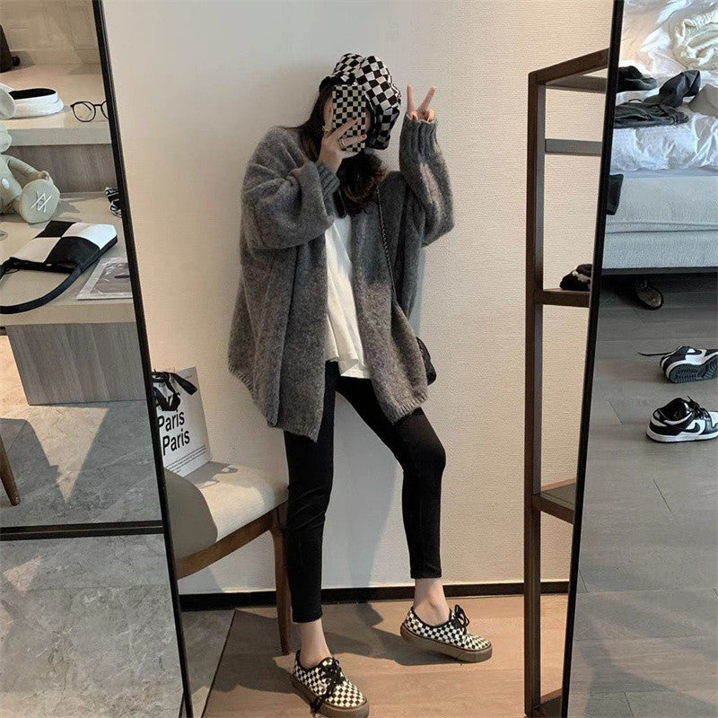 Women's Oversized and Soft Knit Cardigan with Open Fronts NOVAE