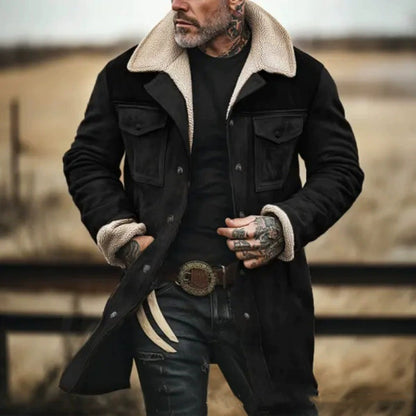 Men's playfully chic suede jacket with warm fleece lining NOVAE