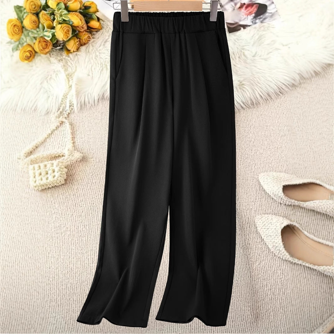Women's Wide-Waisted High-Waisted Trousers with Elegant Elastic Waistband NOVAE