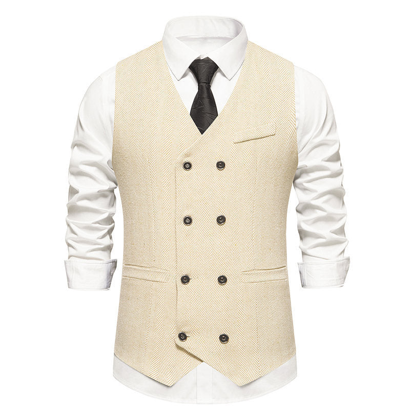 Men's elegant herringbone vest NOVAE