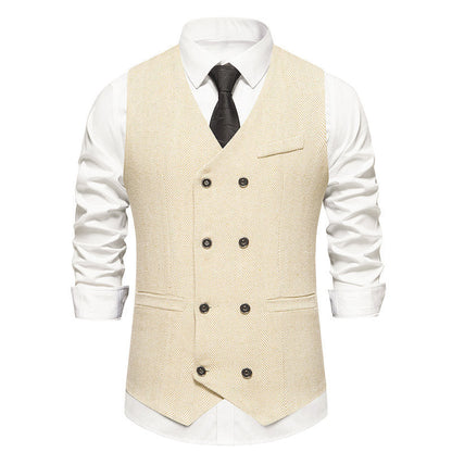 Men's elegant herringbone vest NOVAE