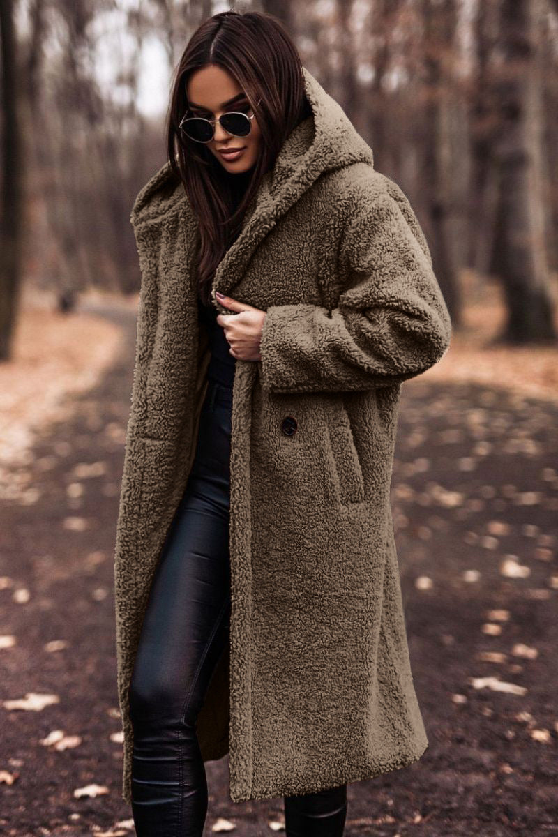 Women's teddy coat with a generous cut and practical pockets NOVAE