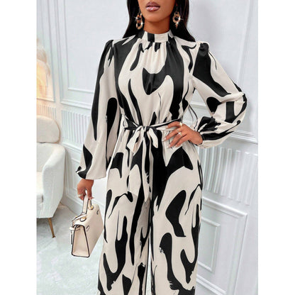 Women's maxi dress with stylish wrap design and elegant puff sleeves NOVAE