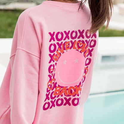 Women's casual sweatshirt with a creative motif and wide sleeves NOVAE