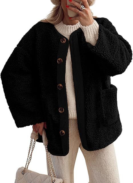 Women's cozy teddy jacket with color-coordinated collar NOVAE