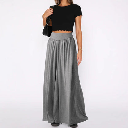 Women's wide-leg jersey trousers with a high waist NOVAE