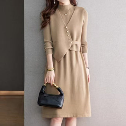 Women's combination of knit dress and vest NOVAE