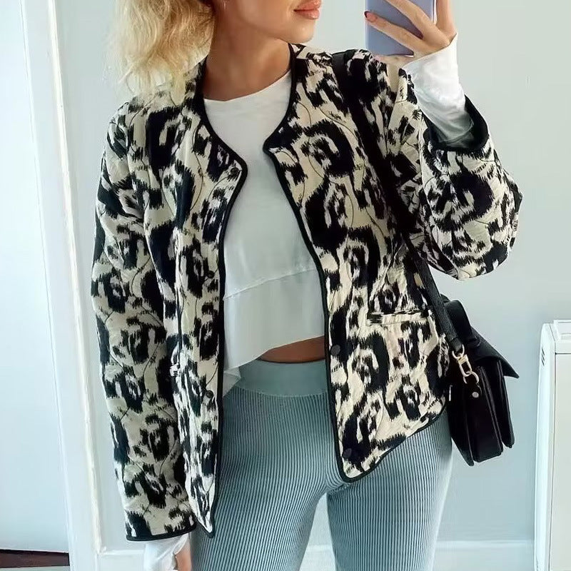 Women's urban lined blouson with unique pattern NOVAE