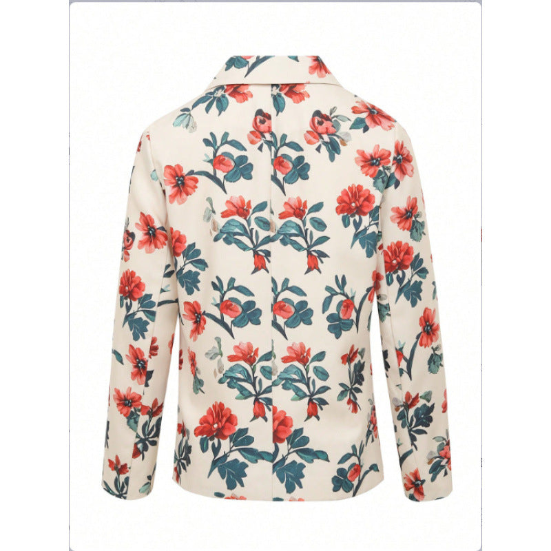 Women's blazer with floral patterns and a modern cut NOVAE