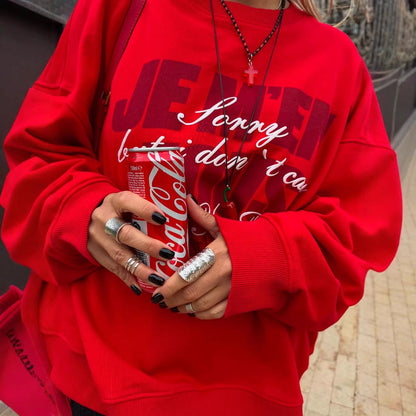 Women's sporty sweatshirt with eye-catching lettering and a relaxed fit NOVAE