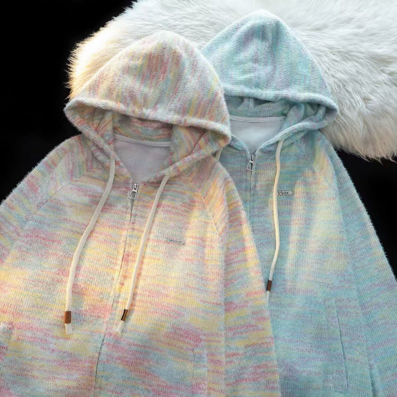 Women's zip-up hoodie with a lightly textured loop pattern and practical pockets NOVAE