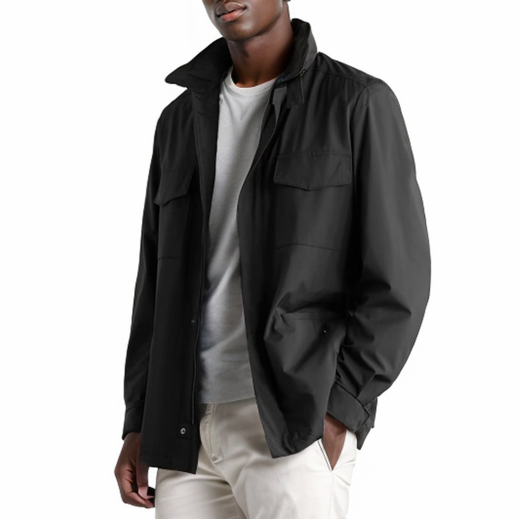 Men's versatile utility jacket with high collar and practical pockets NOVAE