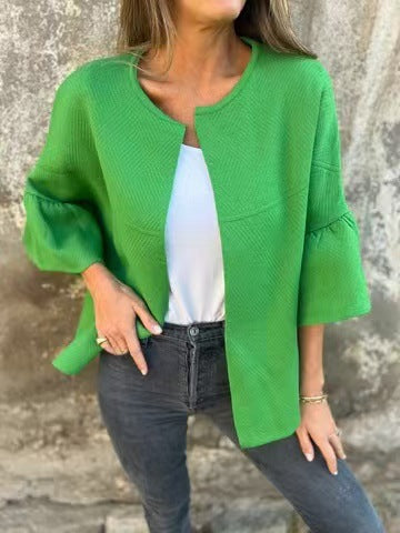 Women's structured jacket with voluminous sleeves NOVAE