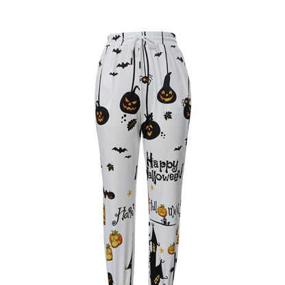 Women's Casual Printed Trousers with Autumnal Motif NOVAE