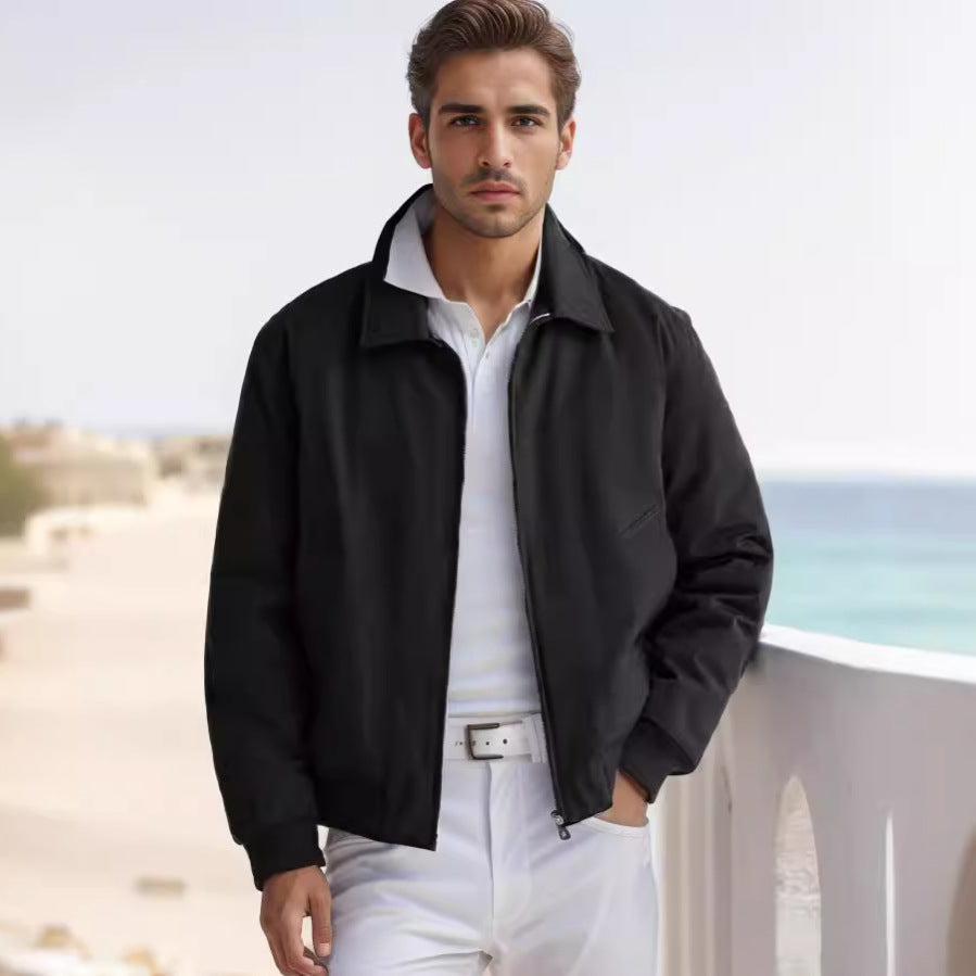 Men's fashionable transitional jacket in a sporty cut with zipper and practical pockets NOVAE