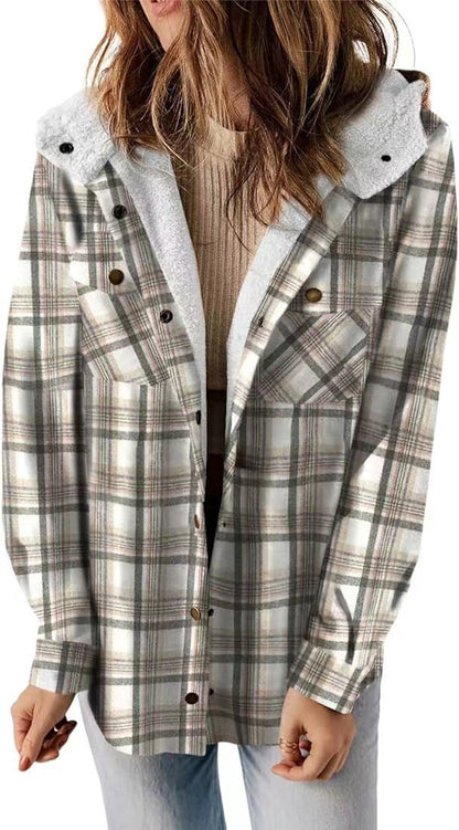 Women's checked flannel jacket with cozy lining NOVAE