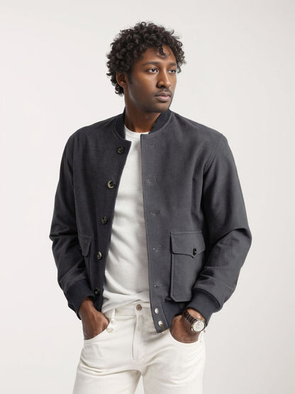 Men's casual bomber jacket made of high-quality material with practical pockets NOVAE