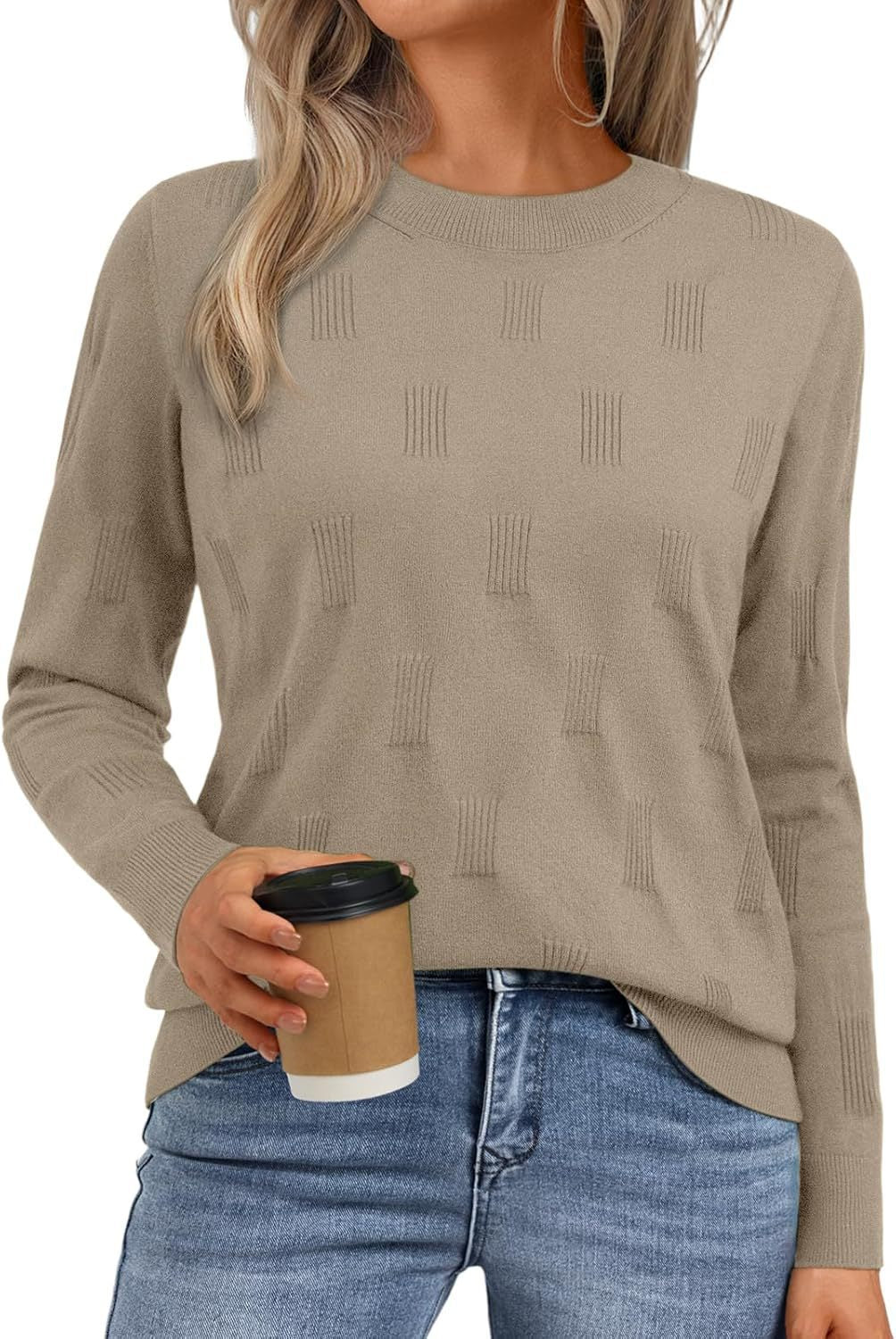 Women's Fashionable Knit Sweater with Textured Pattern NOVAE