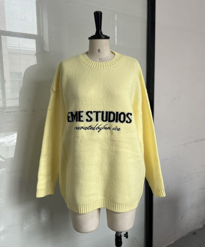 Women's oversized sweater with creative lettering NOVAE