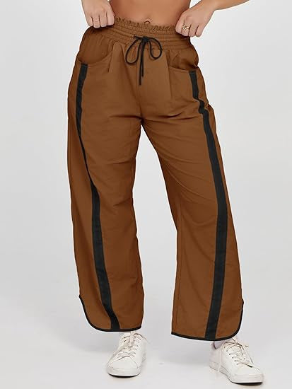 Women's casual leisure trousers with side panels NOVAE