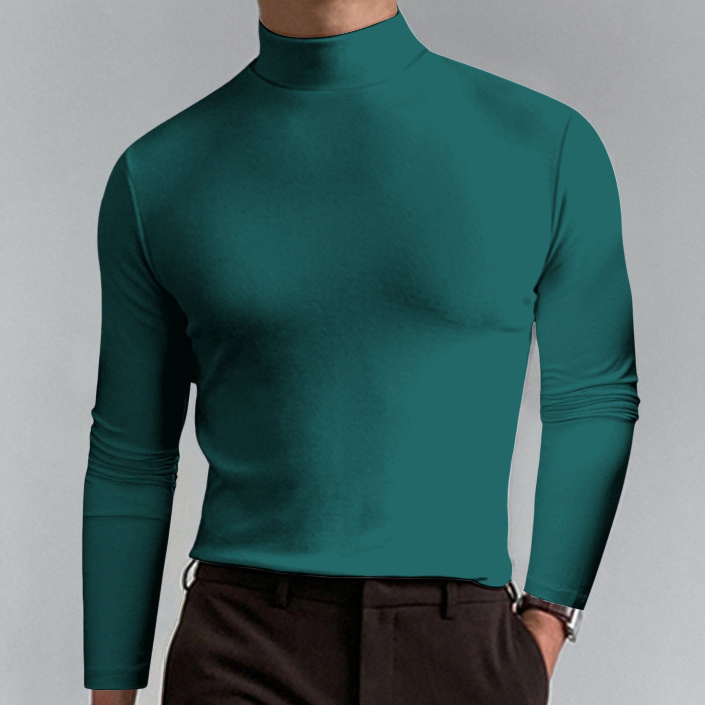Men's high-quality roll-neck sweater made from a fine cotton blend NOVAE