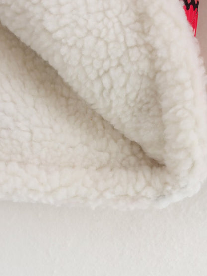 Women's quilted transitional jacket with floral pattern and cozy fleece NOVAE