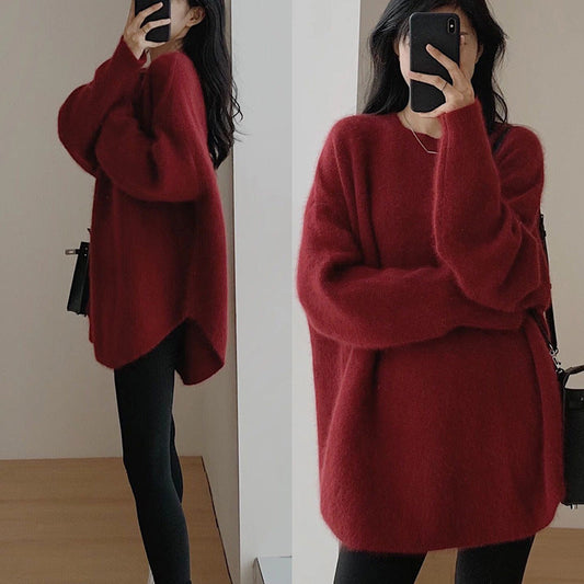 Women's oversized pullover in a casual style with a soft mohair feel NOVAE