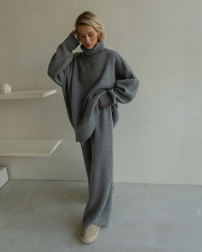 Women's cozy oversized sweater with high collar NOVAE