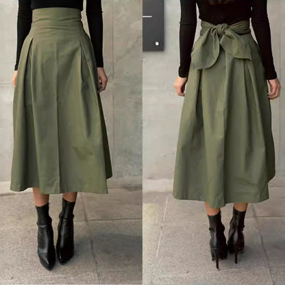 Women's A-line skirt with high waist and pleats NOVAE