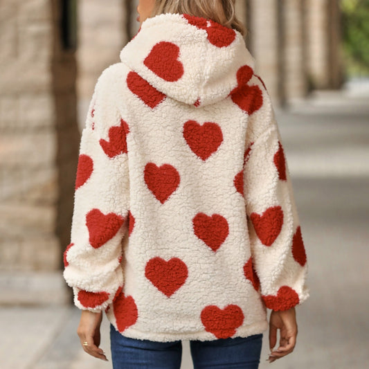 Women's Cozy Sweater with Heart Pattern NOVAE