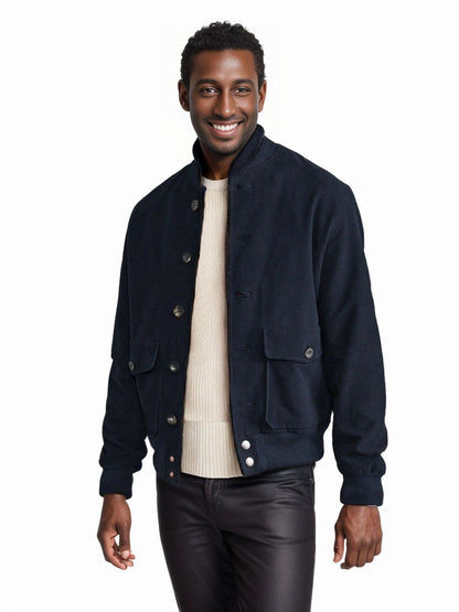 Men's casual bomber jacket made of high-quality material with practical pockets NOVAE