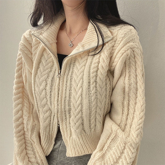 Women's cardigan with high-quality zipper NOVAE