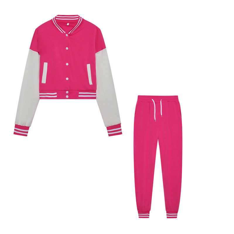 Women's sporty set with cropped jacket and jogging pants in a modern look NOVAE