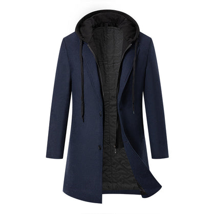 Men's elegant transitional coat with detachable hood NOVAE