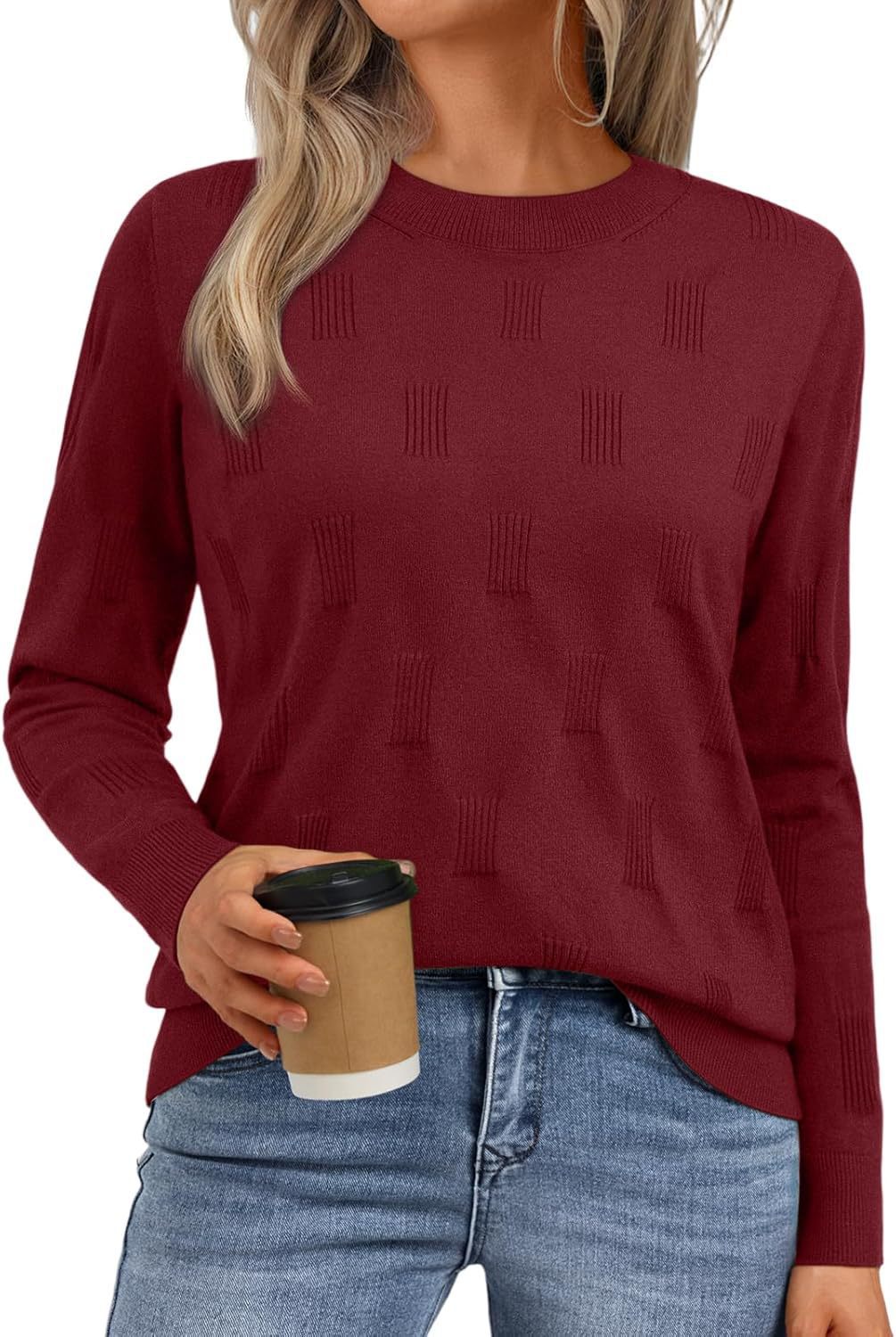 Women's knitted sweater with a fine textured pattern NOVAE