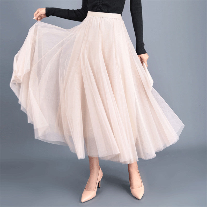 Women's Elegant Tulle Skirt with Voluminous Cut and Elastic Waistband NOVAE