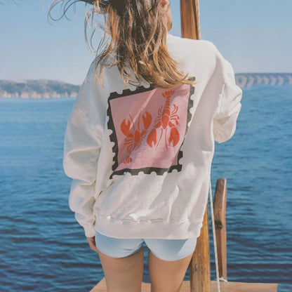 Women's casual sweater with creative crab print NOVAE