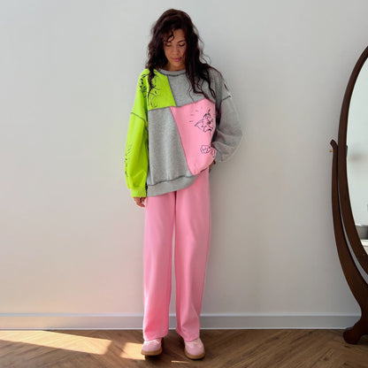 Women's casual sweatshirt with creative color block designs NOVAE