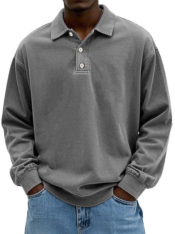 Men's polo shirt with button placket and casual cut NOVAE