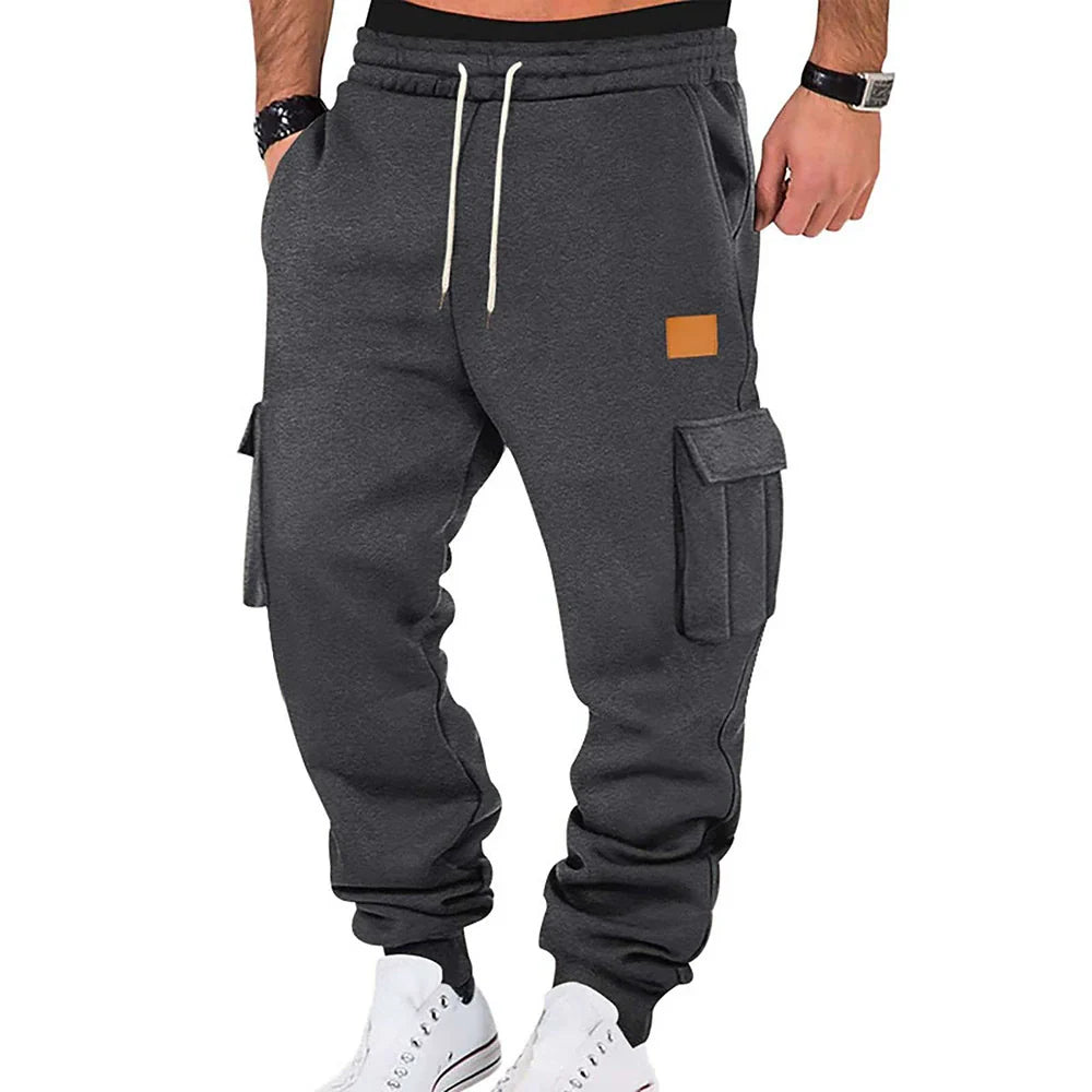 Men's cargo jogging pants with elastic waistband and practical pockets NOVAE