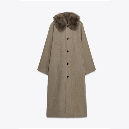 Women's fashionable coat jacket with elegant collar and button closure NOVAE