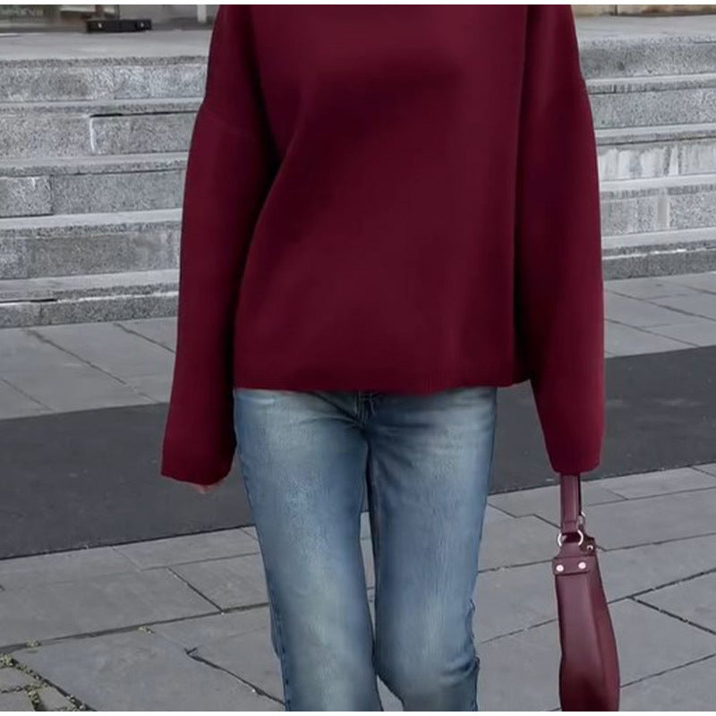 Women's cozy oversized knit sweater with a loose fit NOVAE