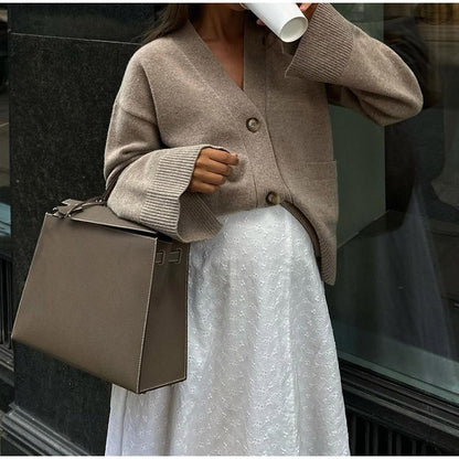 Women's cardigan with an elegant cut and oversized sleeves NOVAE